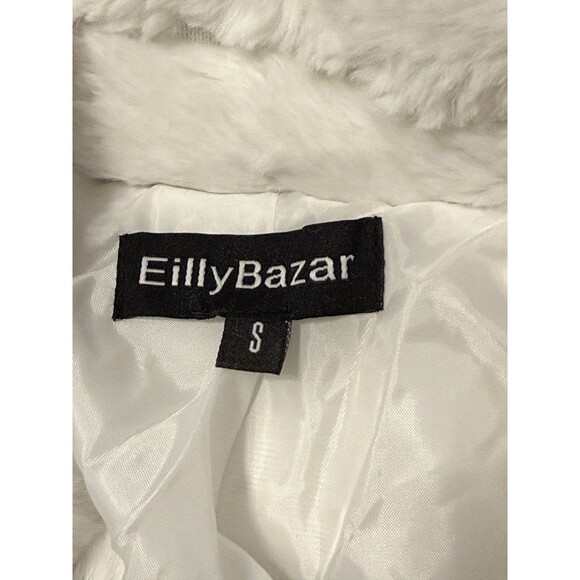 Eilly Bazar Women's Faux Fur Coat Size Small White Long Sleeves New - Picture 5 of 13